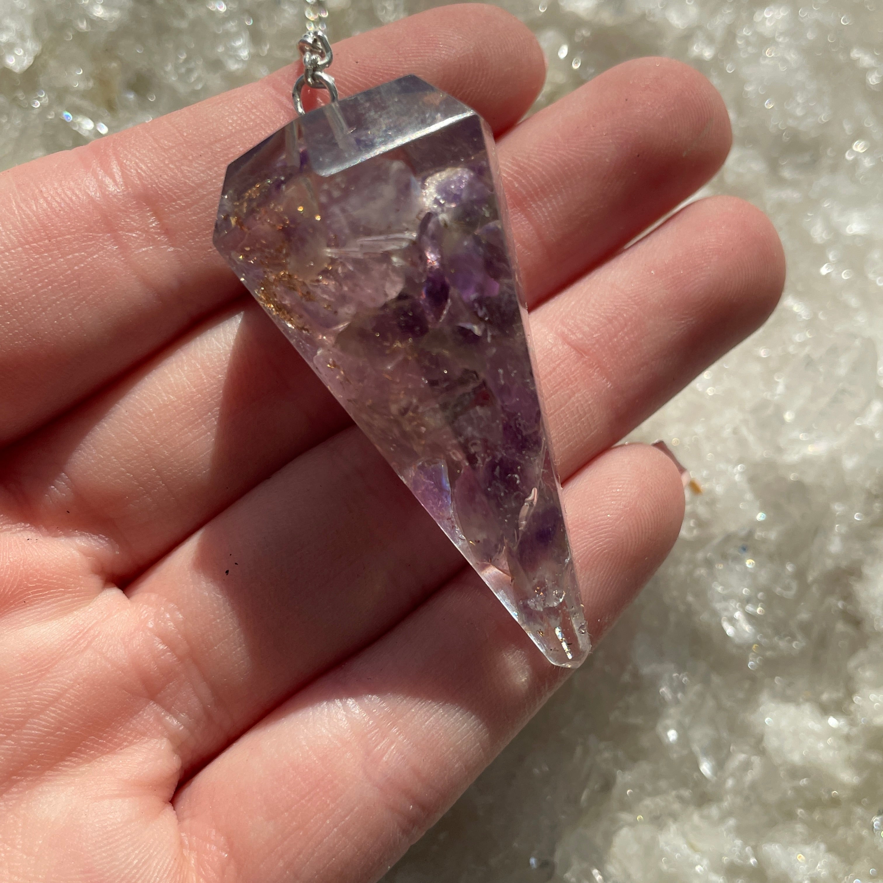 Orgonite Faceted Pendulum - Amethyst Orgonite Faceted Pendulum - Amethyst